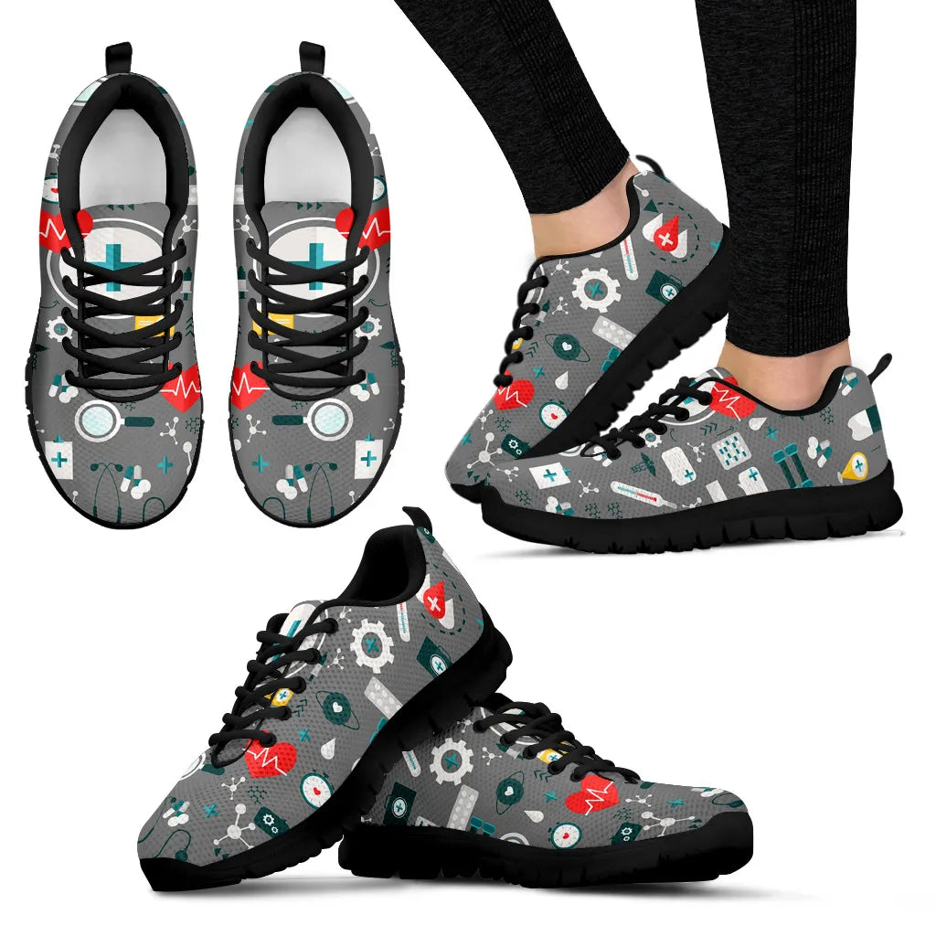 Nursing Sneakers (First Aid Design) for Women - Turquoise - lovetrendify